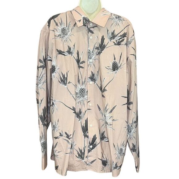 TED BAKER LONDON Oldford Thistle Print Button-Up Shirt - Pink NWT Size 6/ - Picture 2 of 7